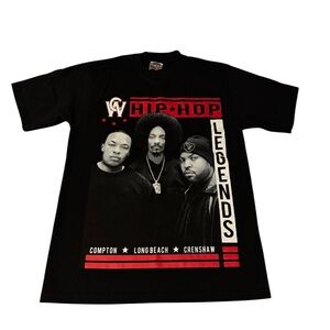 WEST COAST T-shirt Rap Hip Hop Legends Compton Long Beach Crenshaw‎ Men's Tee M